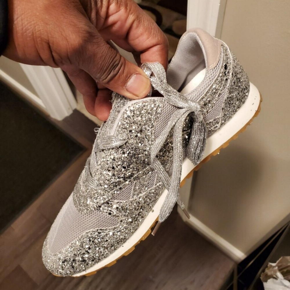 Size 8 Brand New Silver Sneakers